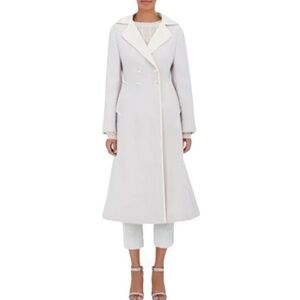 Sies Marjan Gray Wool Blend Double Breast Trench Coat